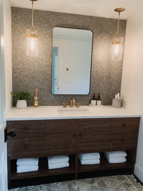 Still unexpected, bathroom pendants are a great alternative to sconces. But who knew there were so many things to consider when going the pendant route?! Today, we're sharing our top 3 lessons learned. And hope these thoughts help anyone thinking of taking the pendant plunge!