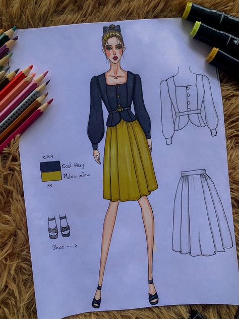 Casual Wear Dress Illustration, Casual Wear Illustration Sketches, Dress Illustration Design, Female Croquis, Theory Fashion, Fashion Illustration Poses, Fashion Illustration Tutorial, Fashion Design Drawing, Fashion Illustration Collage