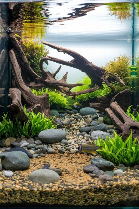 Aquarium Setup Ideas, Biotope Aquarium, Aquarium Setup, Aquarium Landscape, Floating Plants, African Cichlids, Low Light Plants, Hiding Spots, Ground Cover Plants