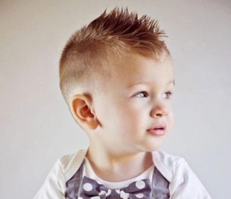 Spiky Faux Hawk - Toddler Boy Haircut Trendy Toddler Boy Haircut, Boys Faux Hawk, Boys Mohawk, Boys Haircut Styles, Toddler Hairstyles Boy, Baby Haircut, Boy Haircuts Short