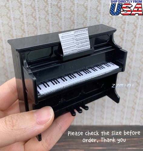 zzminiworld - Etsy Piano Chair, Miniature Piano, American Girl Accessories, Black Piano, Mini Things, Music Score, Doll Furniture, Piano Music, Free Music