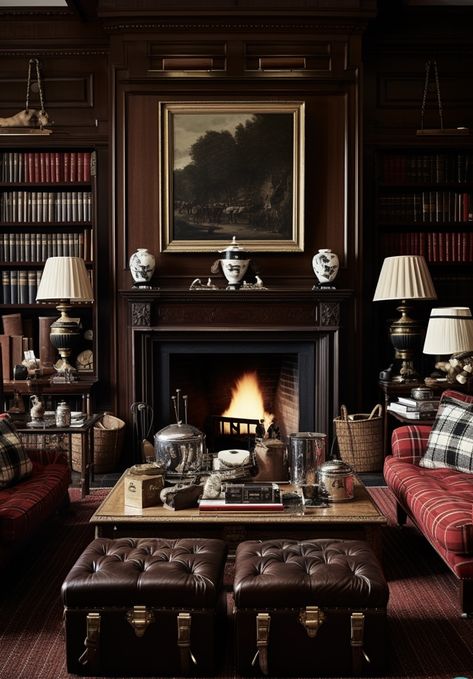 Old Money Living Room, Ralph Lauren Living Room, Old World Living Room, Ralph Lauren Home Living Room, Old Money Home, Intricate Woodwork, Old World Interiors, Bloxburg Interior, Speakeasy Decor