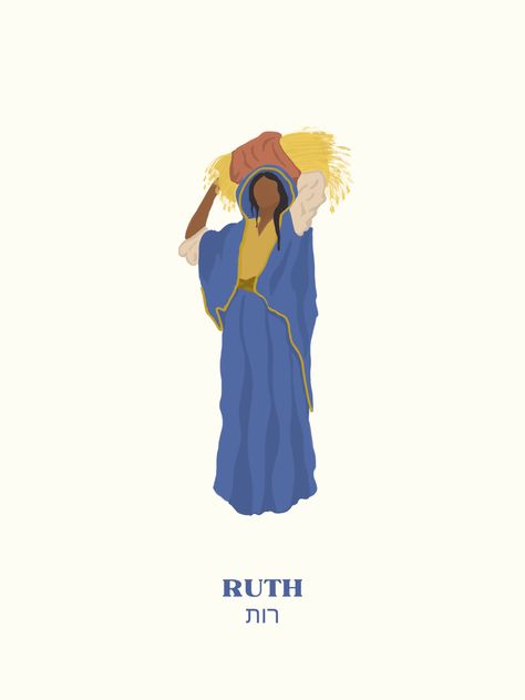 This minimalist portrait of Ruth is a great visual reminder of the faith and strength this woman posesed! This simple version of the poster displays just rhe name Ruth- in both English and Hebrew! Ruth Wallpaper Bible, Bible Ruth Story, Ruth Bible Verse, Scripture Illustration, Ruth Bible, The Story Of Ruth, Ruth And Naomi, Book Of Ruth, Bible Photos