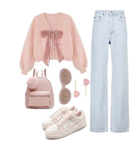 Casual Day Outfits, Easy Trendy Outfits, Causual Outfits, Review Produk, Kpop Fashion Outfits, Pink Outfits, Kpop Outfits, Korean Outfits, Kpop Fashion