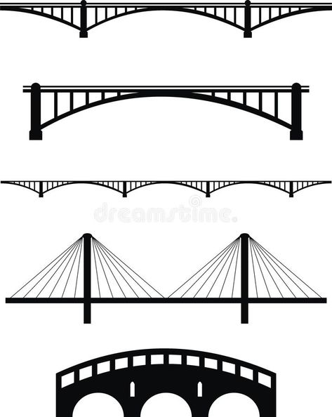 Set of bridge silhouettes. Set of bridge black silhouettes - isolated vector ill #Sponsored , #ad, #AD, #bridge, #vector, #ill, #silhouettes Bridge Doodle, Bridge Line Art, Bridge Clipart, Bridge Vector, Bridge Silhouette, Bridge Illustration, Architecture Bridge, Bridge Drawing, Train Bridge