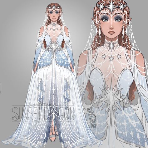 Feyre Acheron, Acotar Dress, Drawn Dresses, Arwen Costume, Acotar Fashion, Fanart Acotar, Star Witch, Forest Queen, Ice Kingdom