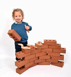 Foam Building Blocks, Fake Brick, Blocks For Kids, Construction Play, Cinder Blocks, Kids Blocks, Wooden Buildings, Brick Block, Stacking Blocks