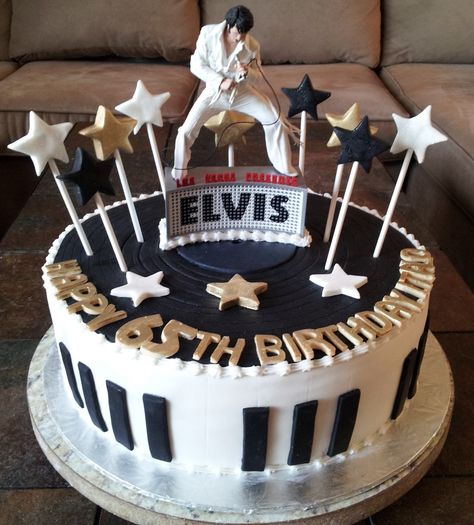 Elvis Cake                                                                                                                                                                                 More Elvis Birthday Cake, Elvis Presley Birthday, Elvis Birthday Party, Elvis Presley's Birthday, Elvis Cake, Elvis Party, Elvis Cakes, Elvis Presley Cake, Elvis Birthday