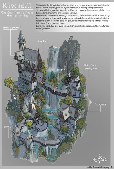 Elven City, Fantasy World Map, Minecraft Castle, Lotr Art, Building Concept, Minecraft Architecture, Fantasy House, Fantasy City, Fantasy Castle