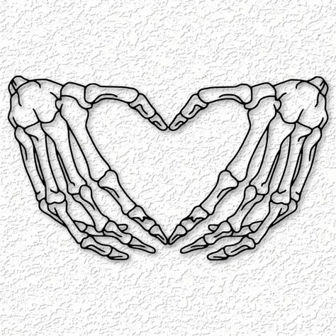 Drawn Skeleton Hand, Skeleton Hand Holding Wine Glass Tattoo, Tattoo Ideas Female Skeleton, Heart Around Knee Tattoo, Finger Heart Sketch, Skull Hands Drawing, Dainty Skull Tattoos For Women, Bone Heart Tattoo, Practice Tattoo Stencils