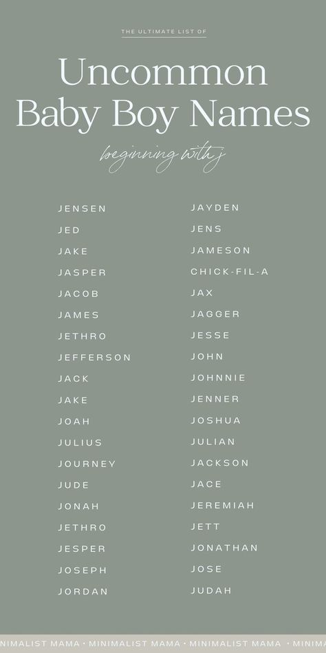 On the hunt for cute boy names that start with J? This list of cute baby names for boys is full of tons of name inspiration for expecting mamas to be - from almost uncommon baby names that should def be used more often, to popular baby names that are totally modern - check out the full list of names with meanings >>> Cute Baby Names For Boys, J Baby Names, Baby Girls Names, Boy Names With Meaning, Baby Names List, Country Boy Names, Uncommon Baby Boy Names, Popular Boy Names, Vintage Boy Names