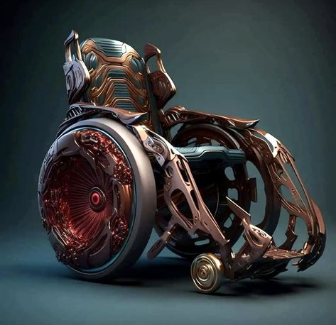 Futuristic Chair, Wheelchairs Design, Fantasy Furniture, Wheel Chair, Mobility Aids, Fantasy Landscape, Wheelchair, Anime Character Design, Metal Art