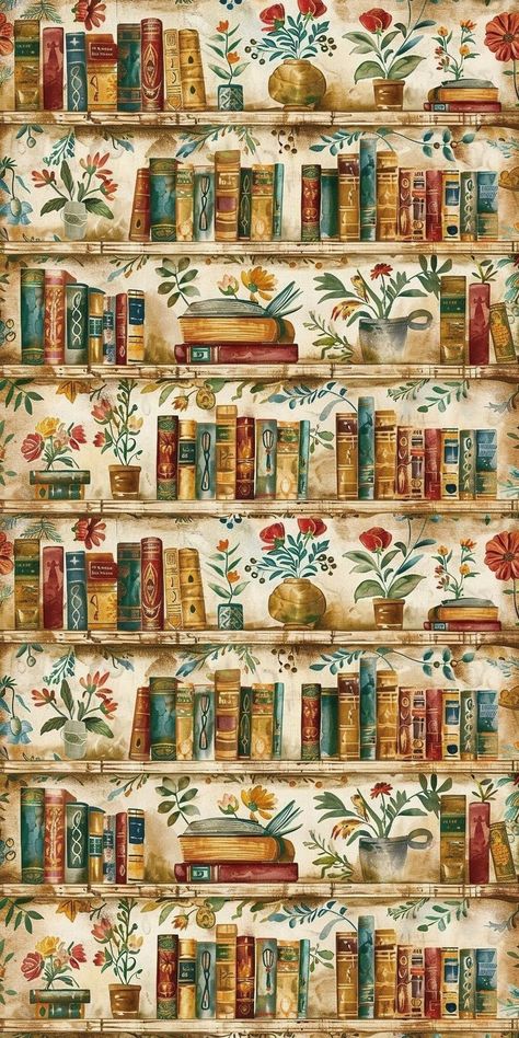 Bookshelf With Wallpaper Backing, Invisible Bookshelf, Book Doodle, Wall Stud, Horror Lovers, Book Wallpaper, Halloween Tattoos, Cute Patterns Wallpaper, Book Shelf