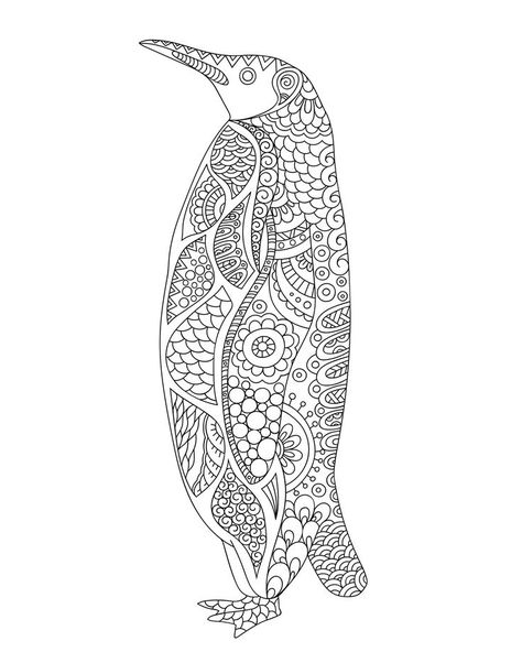 Penguin Mandala, Owl Wings, Penguin Coloring Pages, Penguin Coloring, Bird Coloring Pages, Coloring Pages For Adults, Funny Birds, Owl Bird, Positive Emotions