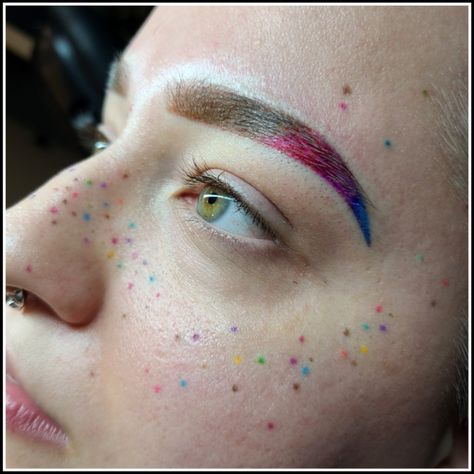 Rainbow Tattoo Freckles, Colorful Freckles Tattoo, Star Freckles Tattoo, Star Freckle Tattoo, Rainbow Freckles Tattoo, Rainbow Freckles, Freckles Tattoo, Freckle Tattoo, Tattooed Freckles