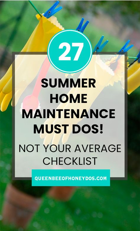 Summer Home Maintenance Must Dos! Go beyond the typical cleaning list and tackle these rarely thought about but essential home maintenance areas. Perfect To Dos for summer home improvement projects. #cleaning #checklist #home improvement Spring Cleaning List, Construction Minecraft, Home Maintenance Checklist, Home Panel, Maintenance Checklist, Cleaning List, Summer Home, Diy Home Repair, Cleaning Checklist