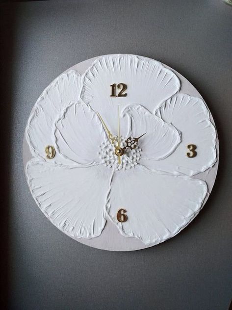 Bedroom Clock, Nursery Clock, Personalized Wall Clock, Flower Clock, Bedroom Wall Clock, Wall Decor Unique, Unique Wall Clock, Handmade Clocks, Water Based Acrylic Paint