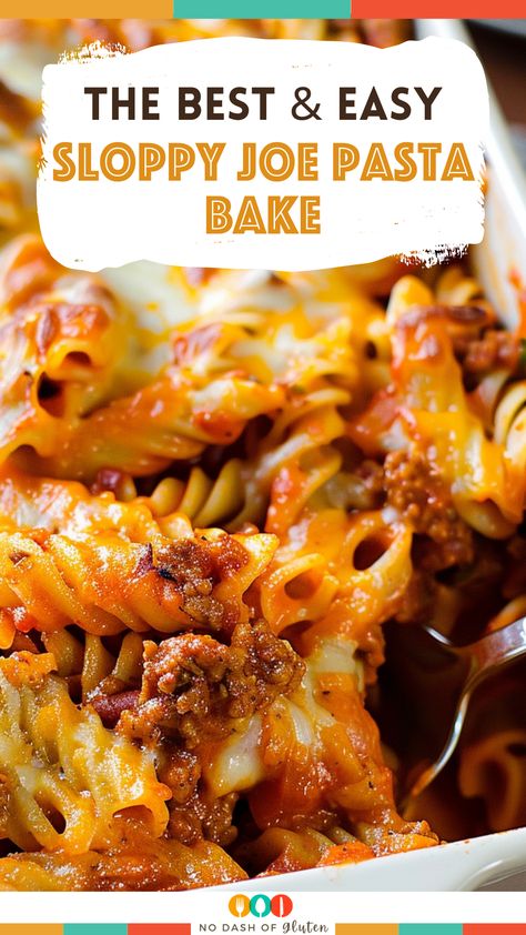 Easy Sloppy Joe Pasta Bake Sloppy Joe Pasta Bake, Meals With Sloppy Joe Meat, Sloppy Joe Mac And Cheese Casserole, Sloppy Joe Leftovers, Sloppy Joe Pasta Recipe, Sloppy Joe Casserole Pasta, What Can I Do With Left Over Sloppy Joe, Leftover Sloppy Joe Recipes, Sloppy Joe Leftover Ideas