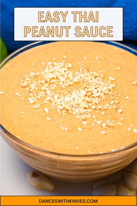 homemade thai peanut sauce in a dish Pad Thai Sauce Peanut Butter, Thai Peanut Sauce With Coconut Milk, Peanut Sauce Thai, Thai Peanut Sauce Recipe, Asian Dipping Sauce Recipes, Potsticker Sauce, Easy Thai Peanut Sauce, Asian Peanut Sauce, Ginger Peanut Sauce