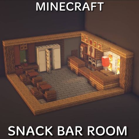 Minecraft Shop House, Minecraft Music Room, Minecraft Restaurant Interior, Minecraft Library Ideas, Bar Minecraft, Minecraft Restaurant, Minecraft Shops, Houses Minecraft, Minecraft City Buildings