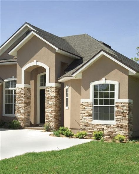 Stucco House Colors, Stucco Colors, Exterior House Colors Stucco, Best Exterior Paint, House Paint Color Combination, Exterior House Paint Color Combinations, Stucco Homes, Stucco Exterior, Exterior Paint Colors For House