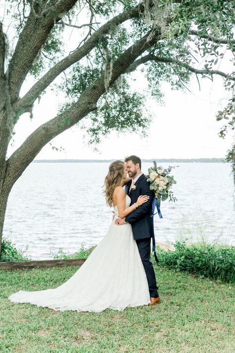 Dreamy River Front | Wedding Pictures | Southern | Bride + Groom | WOJ Photography Wedding Lake Photos, Photography Prompts, Lake Wedding Photos, Wedding Photo List, Bride Groom Poses, Fall Wedding Photography, Wedding Portrait Poses, Wedding Picture Poses, Southern Bride