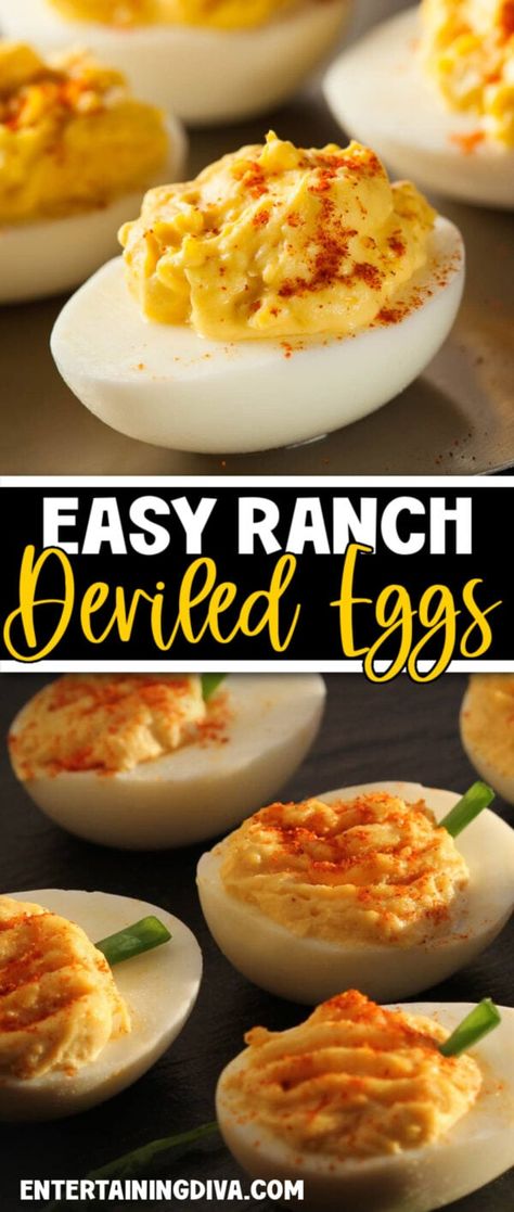 Classic Deviled Eggs Recipe, Ranch Deviled Eggs, Easter Deviled Eggs, Classic Deviled Eggs, Deviled Eggs Recipe Easy, Party Dip Recipes, Best Brunch Recipes, Deviled Eggs Easy, Jello Shot