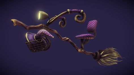 "Witch's Broomstick" by /Harri3D Flying Broomstick, Steampunk Witch, Witches Broomsticks, Anime Witch, Props Art, Magic Design, Witch Broom, Ipad 5, Fantasy Theme