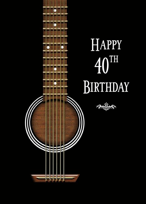 Birthday,40th, Black Acoustic Guitar card Minion Birthday Wishes, Happy Birthday Male Friend, Black Birthday Card, Black Acoustic Guitar, Girls Painting, Happy Birthday Music, Happy Birthday Clip Art, Music Cards, Birthday 21st