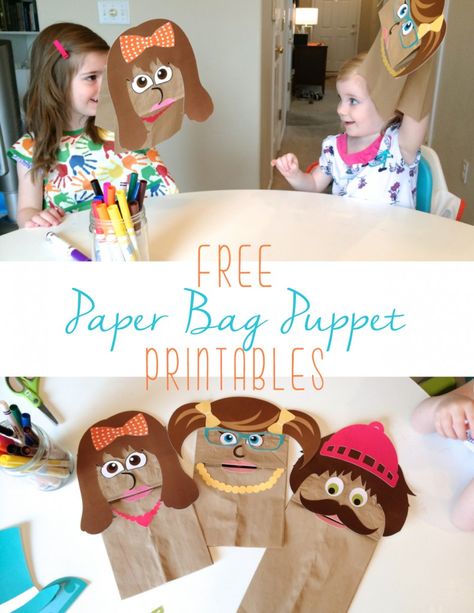 Puppets For Kids To Make, Paper Craft Ideas For Kids, Free Printable Paper, Bag Puppet, Paper Bag Crafts, Puppets For Kids, Paper Bag Puppets, Puppets Diy, Paper Puppets