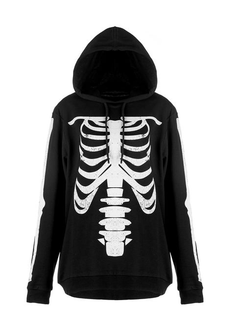 Black Skeleton, Best Hug, Word Shirts, Rib Cage, Baggy Fits, White Long Sleeve, Skeleton, Long Sleeves, Womens Tops