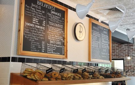 Bagel Shop Design, Bagel Display, Skateboard Display, Cream Cheese Bagel, Family Cafe, Bagel Cafe, Unsweetened Iced Tea, Homemade Chicken Salads, Homemade Balsamic Vinaigrette