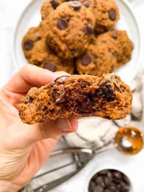 Cookies With Oat Flour, Gluten Free Pumpkin Cookies, Pumpkin Cookies Healthy, Peanut Butter Oatmeal Chocolate Chip, Peanut Butter Oatmeal Chocolate Chip Cookies, Oat Flour Recipes, Pumpkin Oats, Sweet Potatoe Bites, Potato Breakfast