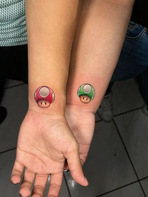 Simple Mario Tattoo, Mario Toad Tattoo, Toad Tattoo Mario, Mario And Luigi Tattoo, Mario Kart Tattoo, Mario Star Tattoo, Luigi Tattoo, Yoshi Tattoo, Super Mario Tattoo