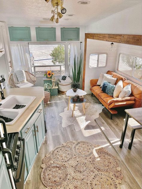 Tiny Home Kitchen, Rv Interior Design, Travel Vision Board, Rv Interior Remodel, Camper Interior Design, Tiny House Camper, Camper Trailer Remodel, Vintage Camper Remodel, Trailer Decor