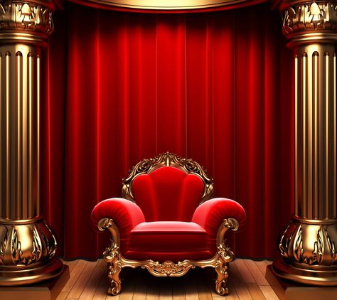 Download Kings Chair wallpaper by _SkyNet_ - 56 - Free on ZEDGE™ now. Browse millions of popular chair Wallpapers and Ringtones on Zedge and personalize your phone to suit you. Browse our content now and free your phone Chair Background, Red Velvet Curtains, Royal Chair, King Chair, Stage Background, Photography Studio Background, Motif Art Deco, Drop Cloth Curtains, Simple Curtains