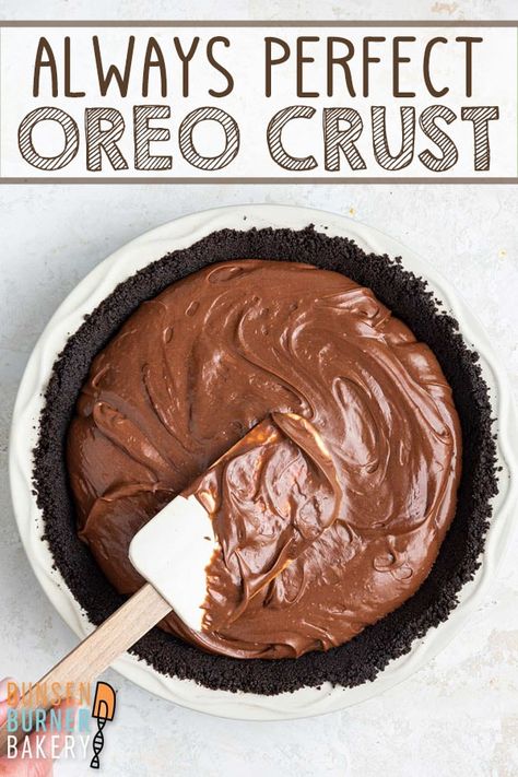 Cookie Pie Crust Recipe, Oreo Crust Recipe, Oreo Cookie Pie, Cookie Crust Recipe, Oreo Pie Crust, Homemade Oreo Cookies, Chocolate Pie Crust, Vegetarian Cookies, Oreo Cookie Crust