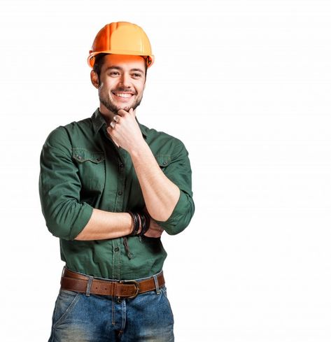 Green Construction, Photo Background Images Hd, Construction Workers, Successful Men, Construction Worker, Call Center, Premium Photo, Hard Hats, Business Man