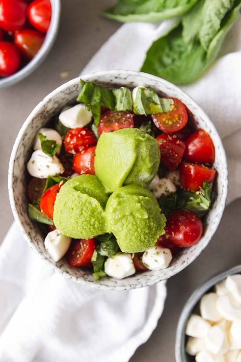 basil sorbet The Palatable Life, Basil Sorbet, Palatable Life, Chicken With Prosciutto, Basil Ice Cream, Snap Pea Salad, Sorbet Is, Honey Water, Sorbet Recipes