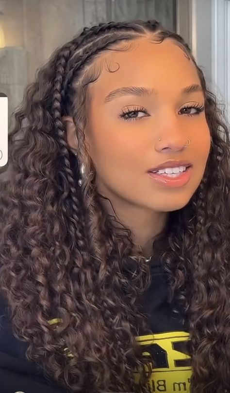 Curly Braided Hairstyles, Mixed Curly Hair, Curly Hair Tutorial, Curly Hair Photos, Cute Curly Hairstyles, Curly Hair Styles Easy, Beautiful Curly Hair, Natural Curls Hairstyles, Hairdos For Curly Hair