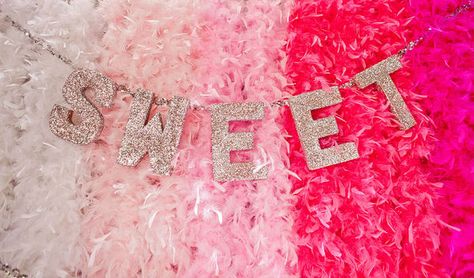 a feather boa backdrop (photo by mark brooke!) Feather Backdrop, Diva Party, Table Birthday, Tutu Party, Sweets Candy, Glam Party, Standing Ovation, Color Palette Pink, Candy Table