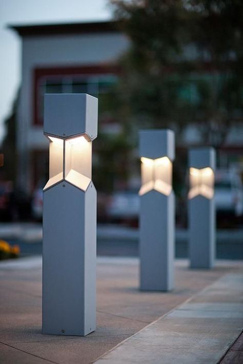 Outdoor Lighting Design, Concrete Light, Driveway Lighting, Urban Lighting, Urban Furniture, Outdoor Floor Lamps, Bollard Lighting, Street Furniture, Concrete Design