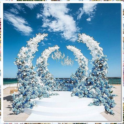 Make your ceremony unforgettable with a beautiful arch from Amazon. Varmala Entry, Akad Decoration, Wedding Stage Design, Wedding Arches, Wedding Backdrop Design, Wedding Entrance, Wedding Venue Decorations, Beach Wedding Decorations, Wedding Stage Decorations