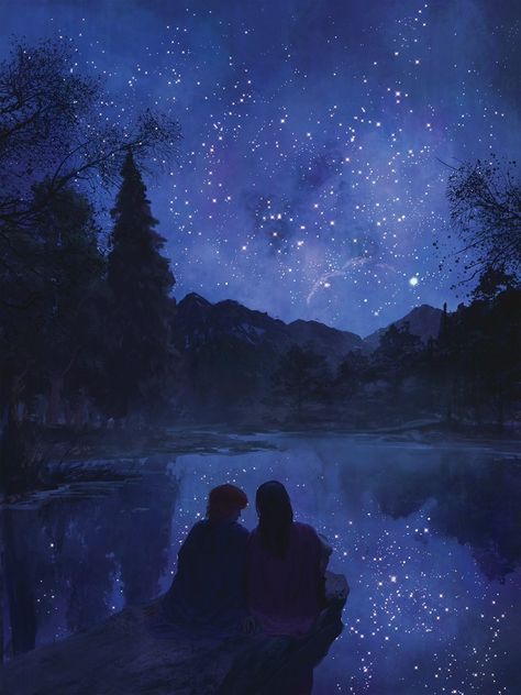 The Kingkiller Chronicles, Night Sky Painting, Romantic Paintings, Cocoppa Wallpaper, Cool Car Drawings, Night Sky Wallpaper, Midnight Sky, Night Painting, Romantic Art