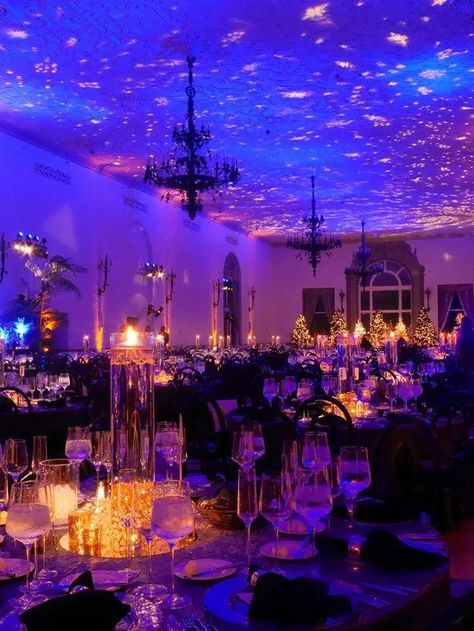 Night In Olympus Prom, Star Themed Quince, Semi Formal Themes High Schools, Starry Night Quince Theme, Galaxy Prom Theme, Lalaland Theme, Enchanted Night Theme, Blue And Purple Quince, Jazz Party Decorations