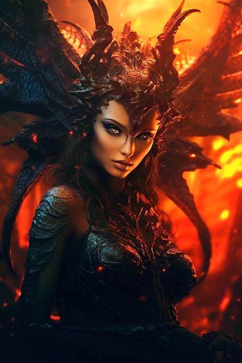 Dark Creatures, Ange Demon, Demon Art, Dragon Artwork, Beautiful Dark Art, Goddess Art, Fantasy Aesthetic, Art Series, Dark Beauty