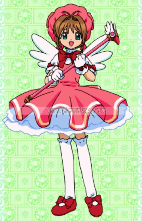 Cardcaptor Sakura Cosplay, Cosplay Sakura, Anime Cosplay Ideas, Sakura Cosplay, Sakura Card Captor, Sakura Art, Sakura Kinomoto, Angel Dress, Sakura Card