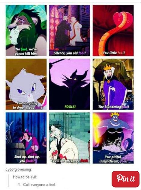 Disney villains, calling people fools Disney Buzzfeed, Poster Harry Potter, Disney Humor, Emperor's New Groove, Disney Theory, Funny Disney Memes, Disney Facts, Disney Villain, Funny Disney