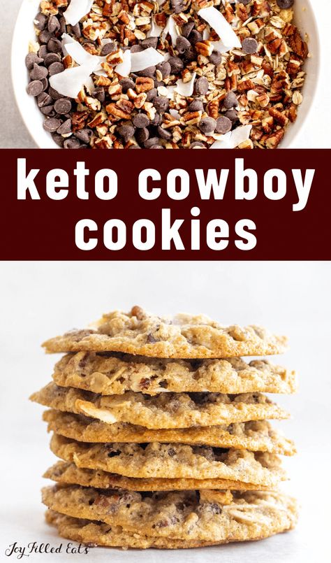 Cowboy Cookies Recipe, Cowboy Cookie Recipe, Healthy Low Carb Snacks, Low Carb Low Fat Recipes, Cowboy Cookies, Joy Filled Eats, Losing 40 Pounds, No Carb Recipes, Low Carb Low Sugar