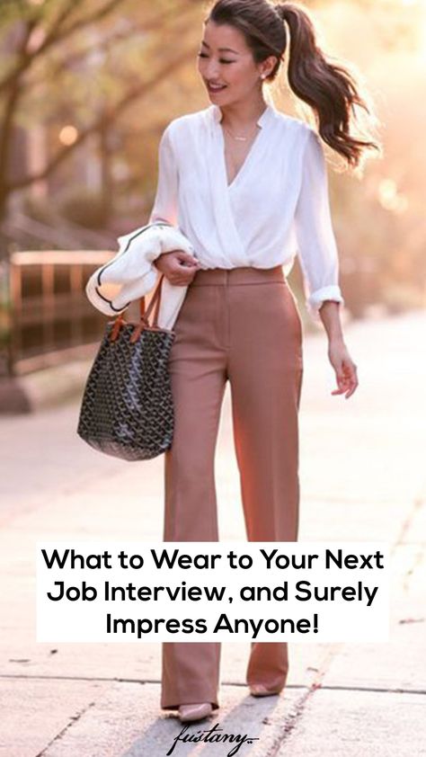 Are you getting ready for a new job interview? We know it can get stressful, so we're here to help you with job interview outfit ideas. If you're not certain what to wear to a job interview or you have an important meeting with your potential employer, just scroll through as we've got you covered. And always remember that self-confidence is in fact the best outfit! Creative Interview Outfit Women, Fitness Interview Outfit, Interview Dress Outfit Women, Womens Interview Attire, Women Career Outfits, Formal Job Interview Outfit Woman, Khaki Interview Outfit, Interview Outfit For Restaurant, Interview Outfit 2023 Summer